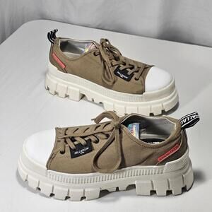 Palladium Revolt LO TX Olive Womens Size 8.5 - 40 Casual Platform Boot